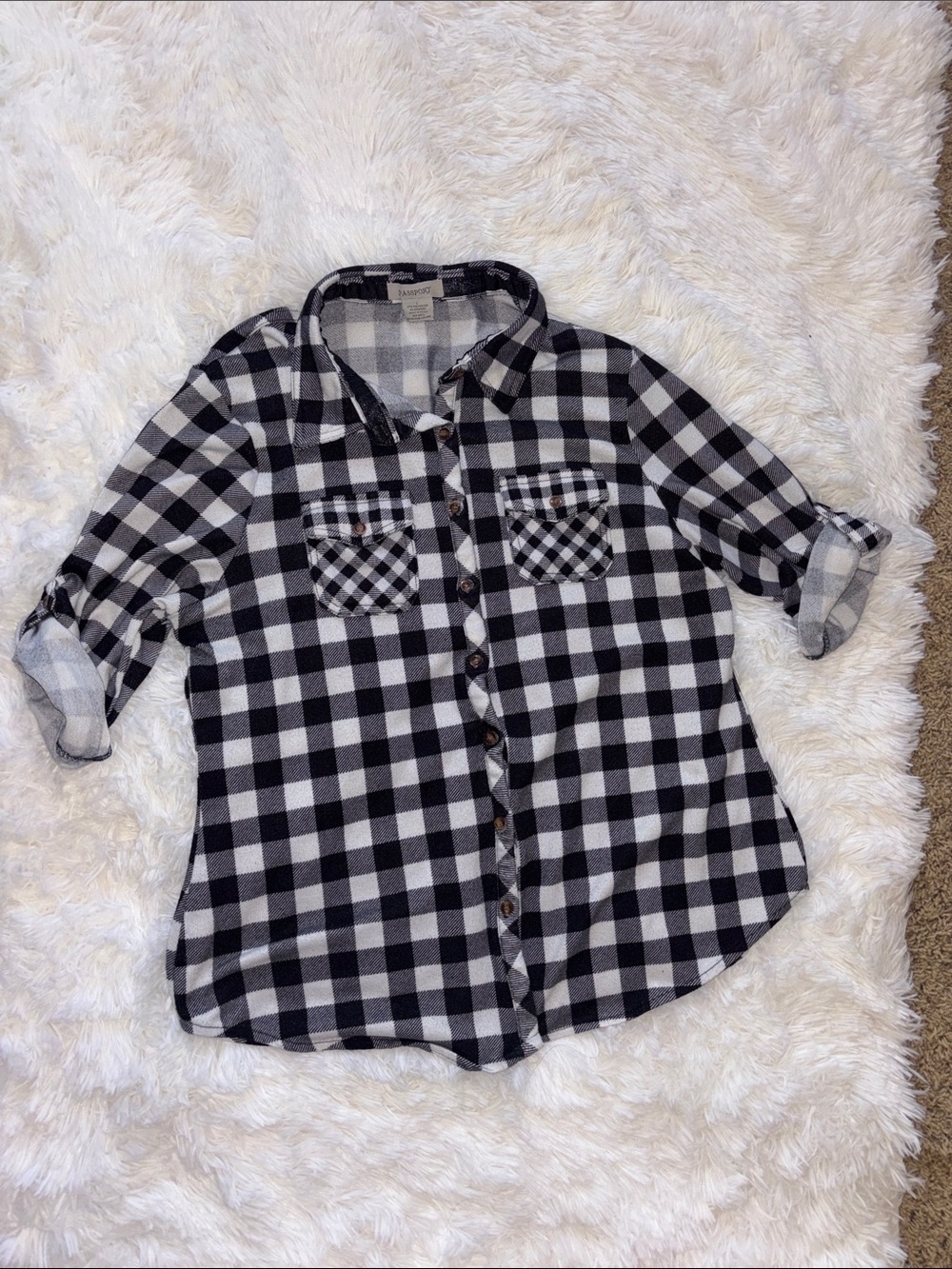 Passport Black & White Plaid Button-Down Shirt